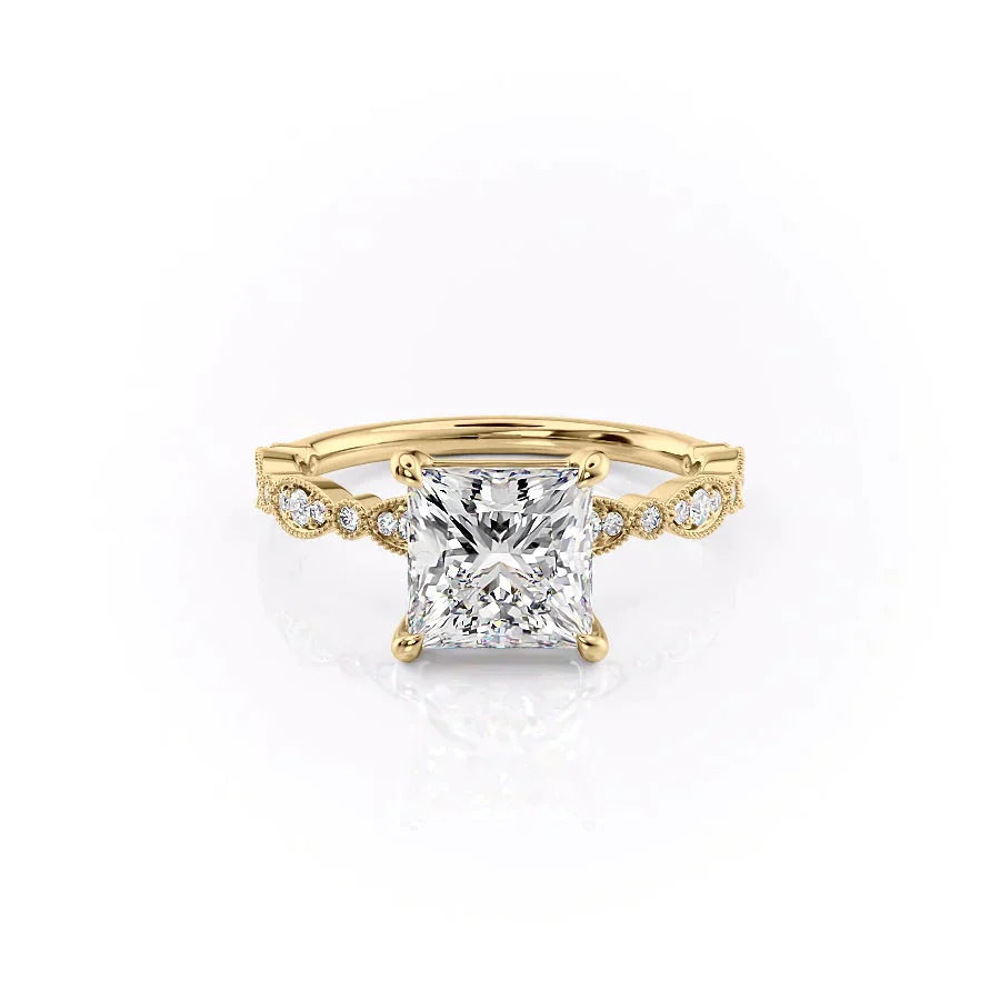 The Jasmine Set With A 1.5 Carat Princess Lab Diamond