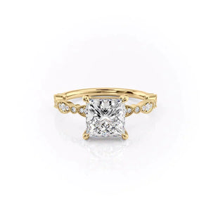 The Jasmine Set With A 2 Carat Princess Lab Diamond