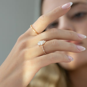 The Jasmine Set With A 2 Carat Pear Lab Diamond