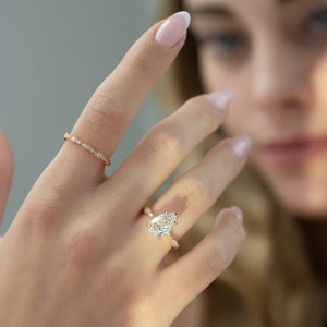 The Jasmine Set With A 2 Carat Pear Lab Diamond