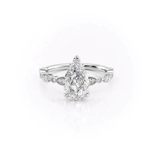 The Jasmine Set With A 1.5 Carat Pear Lab Diamond