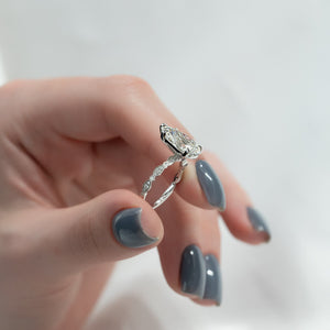 The Jasmine Set With A 2 Carat Pear Lab Diamond