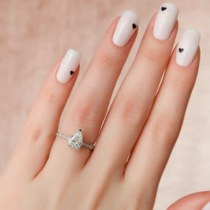 The Jasmine Set With A 2 Carat Pear Lab Diamond
