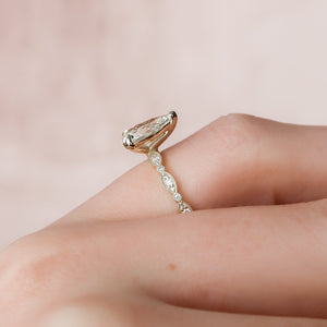 The Jasmine Set With A 3 Carat Pear Lab Diamond