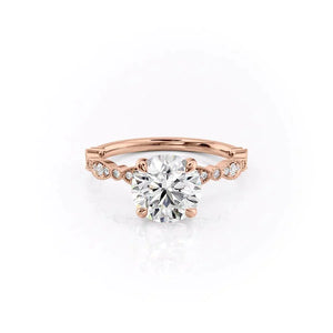 The Jasmine Set With A Round Moissanite