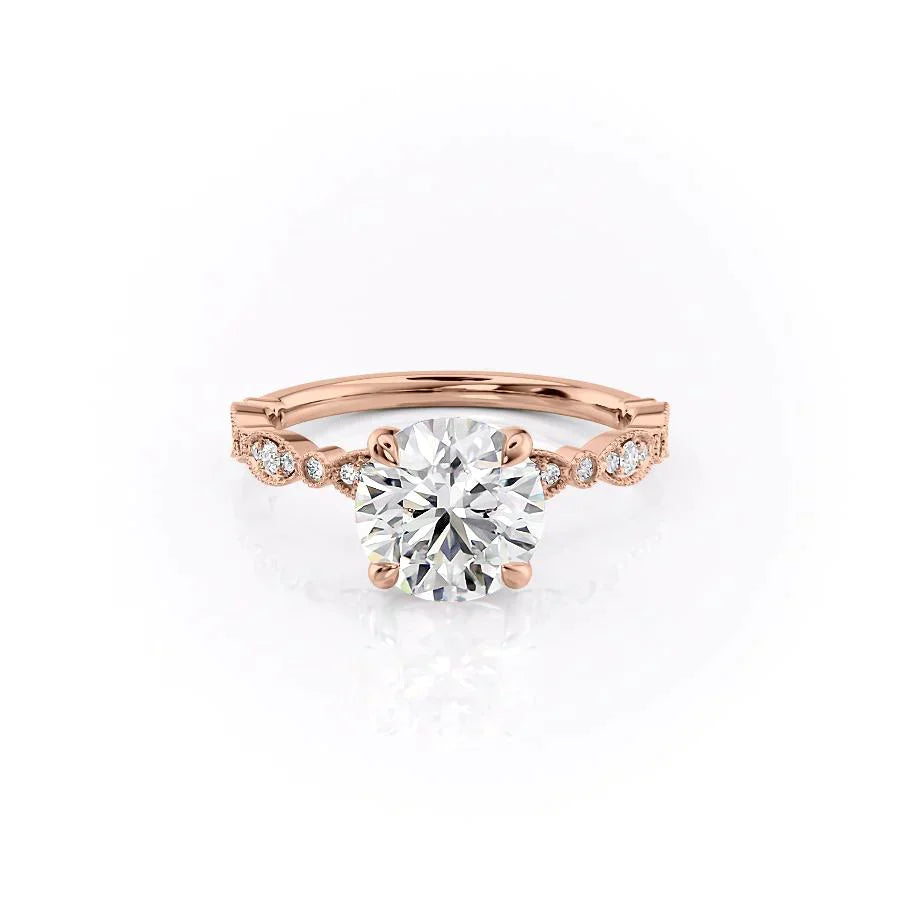 The Jasmine Set With A 2 Carat Round Lab Diamond