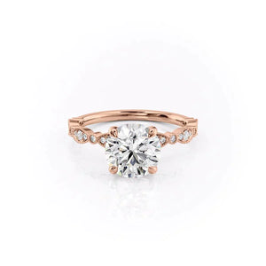 The Jasmine Set With A 2 Carat Round Lab Diamond