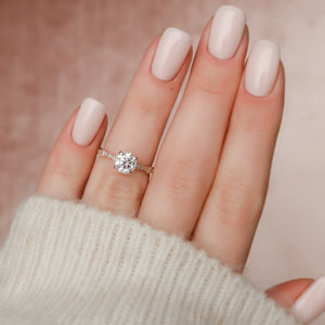 The Jasmine Set With A 1 Carat Round Lab Diamond