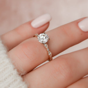 The Jasmine Set With A 3 Carat Round Lab Diamond