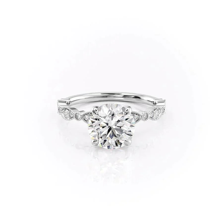 The Jasmine Set With A Round Moissanite