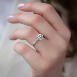 The Jasmine Set With A 2 Carat Round Lab Diamond