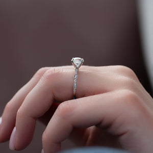 The Jasmine Set With A 2 Carat Round Lab Diamond