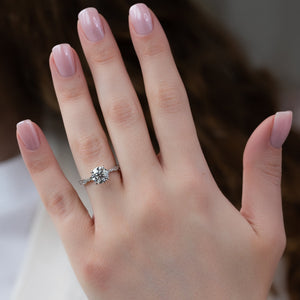 The Jasmine Set With A 1 Carat Round Lab Diamond