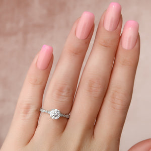 The Jasmine Set With A 2 Carat Round Lab Diamond