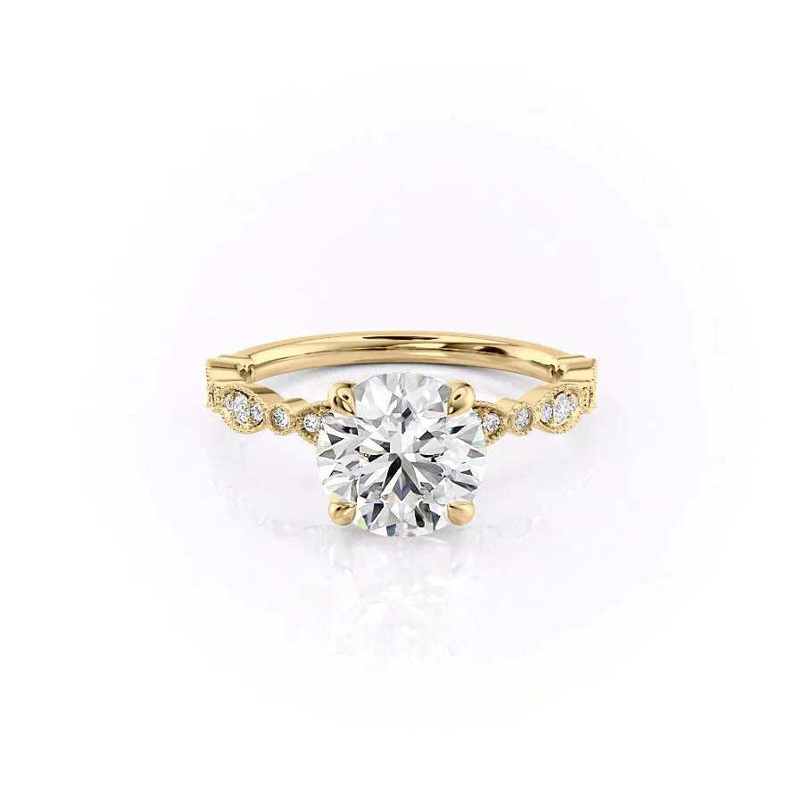 The Jasmine Set With A 1.5 Carat Round Lab Diamond