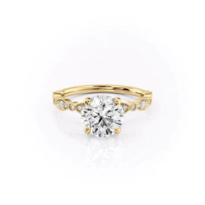 The Jasmine Set With A 2.5 Carat Round Lab Diamond