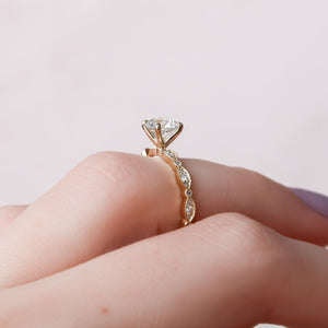 The Jasmine Set With A 2 Carat Round Lab Diamond