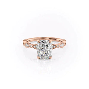 The Jasmine Set With A 1 Carat Radiant Lab Diamond