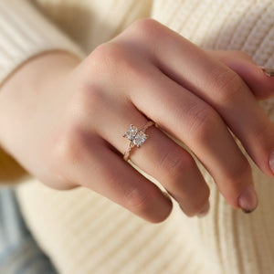 The Jasmine Set With A 2 Carat Radiant Lab Diamond