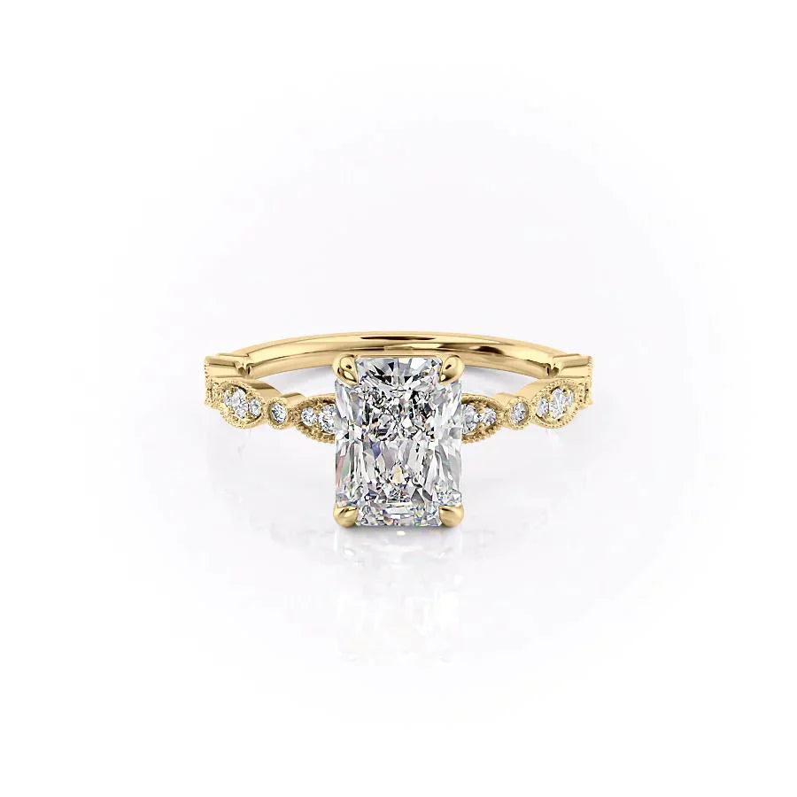 The Jasmine Set With A 3 Carat Radiant Lab Diamond