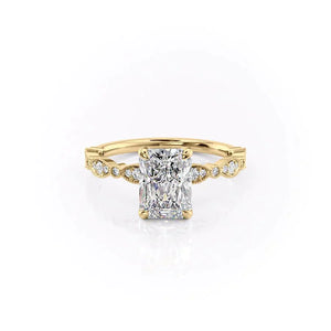 The Jasmine Set With A 3 Carat Radiant Lab Diamond