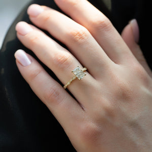 The Jasmine Set With A 1 Carat Radiant Lab Diamond