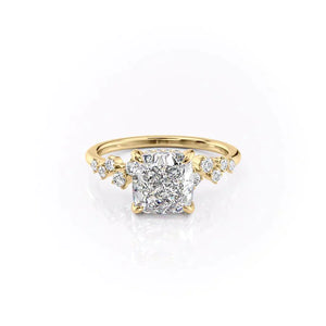 The Mia Set With A 3 Carat Cushion Lab Diamond