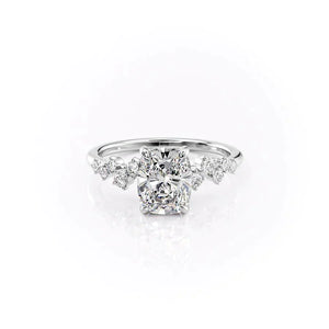 The Mia Set With A Elongated Cushion Moissanite
