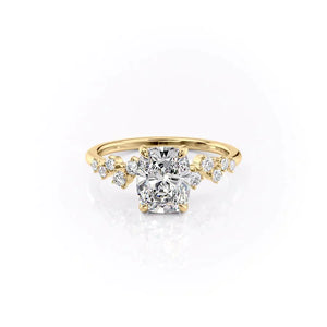 The Mia Set With A 3 Carat Elongated Cushion Lab Diamond