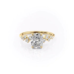 The Mia Set With A Elongated Cushion Moissanite