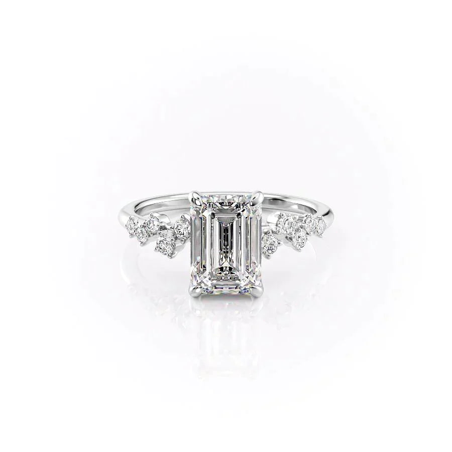 The Mia Set With A Emerald Moissanite