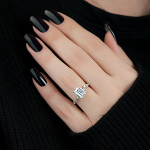 The Mia Set With A 1 Carat Emerald Lab Diamond