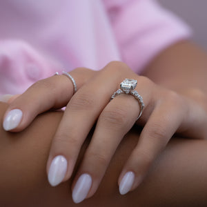 The Mia Set With A 1 Carat Emerald Lab Diamond