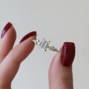 The Mia Set With A 1 Carat Emerald Lab Diamond