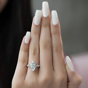 The Mia Set With A 1 Carat Marquise Lab Diamond