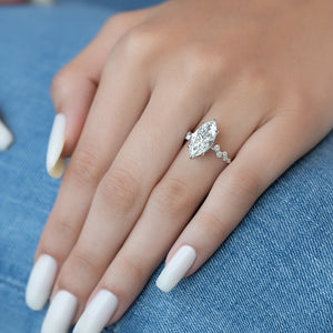 The Mia Set With A 1 Carat Marquise Lab Diamond