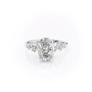The Mia Set With A 1.5 Carat Oval Lab Diamond
