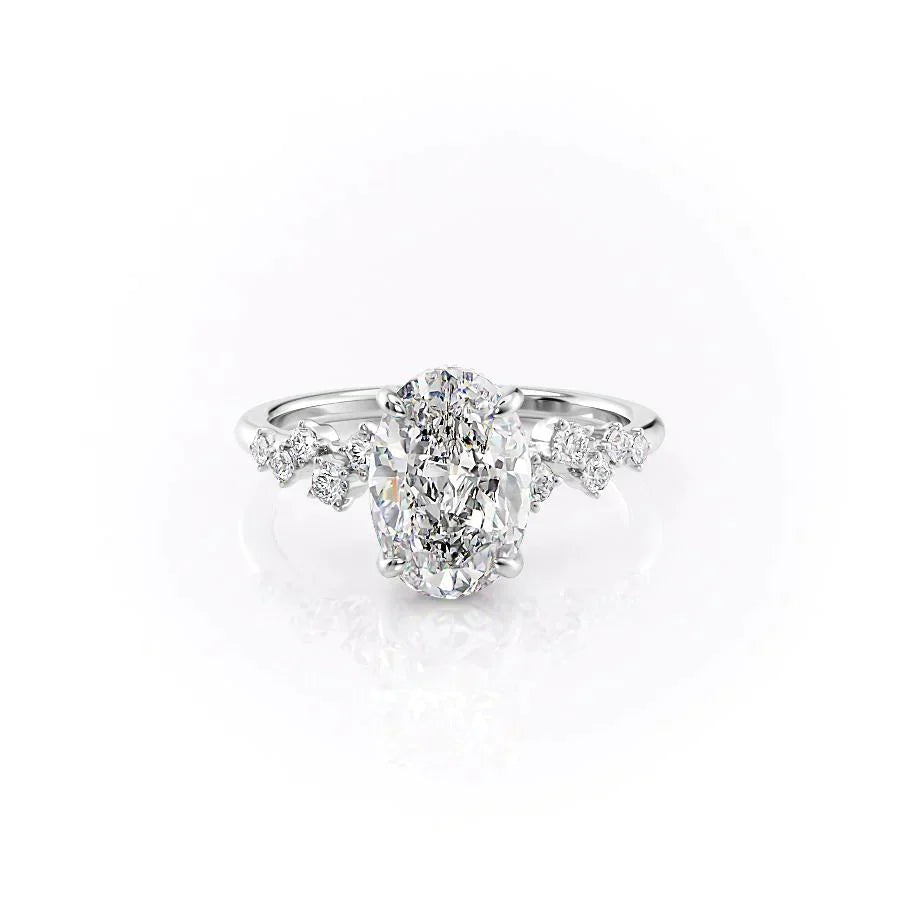 The Mia Set With A 1 Carat Oval Lab Diamond