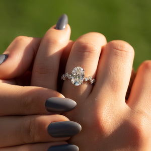 The Mia Set With A 1 Carat Oval Lab Diamond