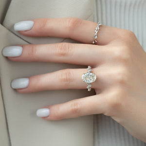 The Mia Set With A 1 Carat Oval Lab Diamond