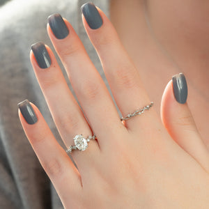 The Mia Set With A 1 Carat Oval Lab Diamond