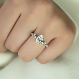 The Mia Set With A 1.5 Carat Oval Lab Diamond