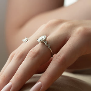 The Mia Set With A 1 Carat Oval Lab Diamond