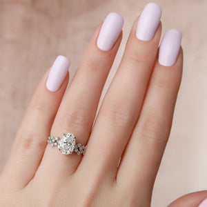 The Mia Set With A 1.5 Carat Oval Lab Diamond