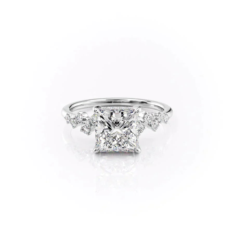 The Mia Set With A 2 Carat Princess Lab Diamond