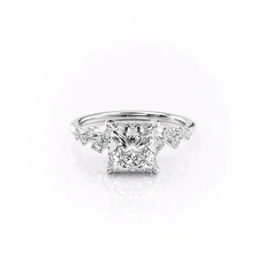 The Mia Set With A 2.5 Carat Princess Lab Diamond