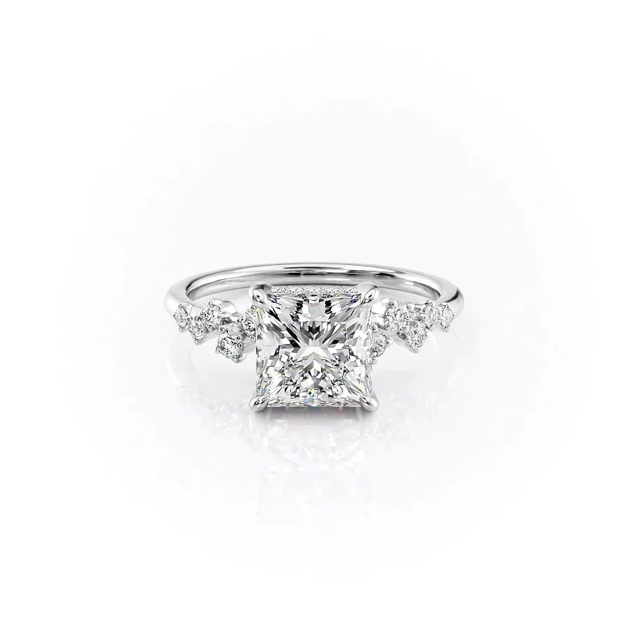 The Mia Set With A Princess Moissanite