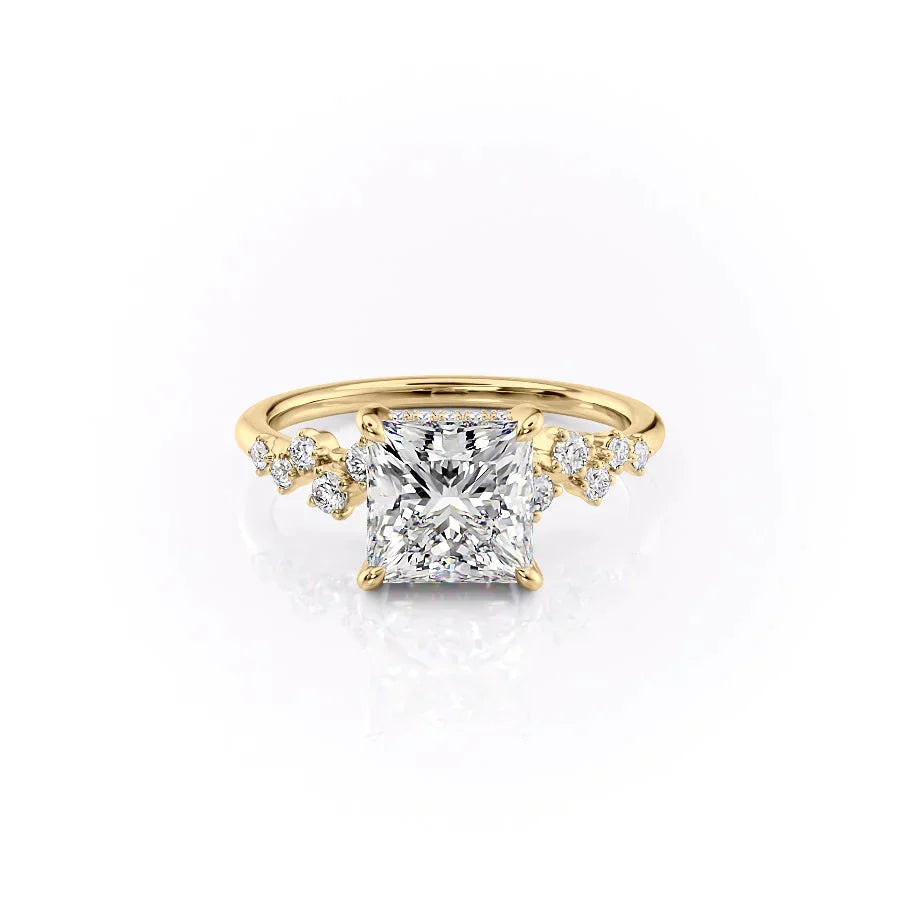 The Mia Set With A 3 Carat Princess Lab Diamond