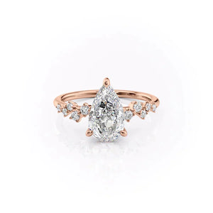 The Mia Set With A 1 Carat Pear Lab Diamond