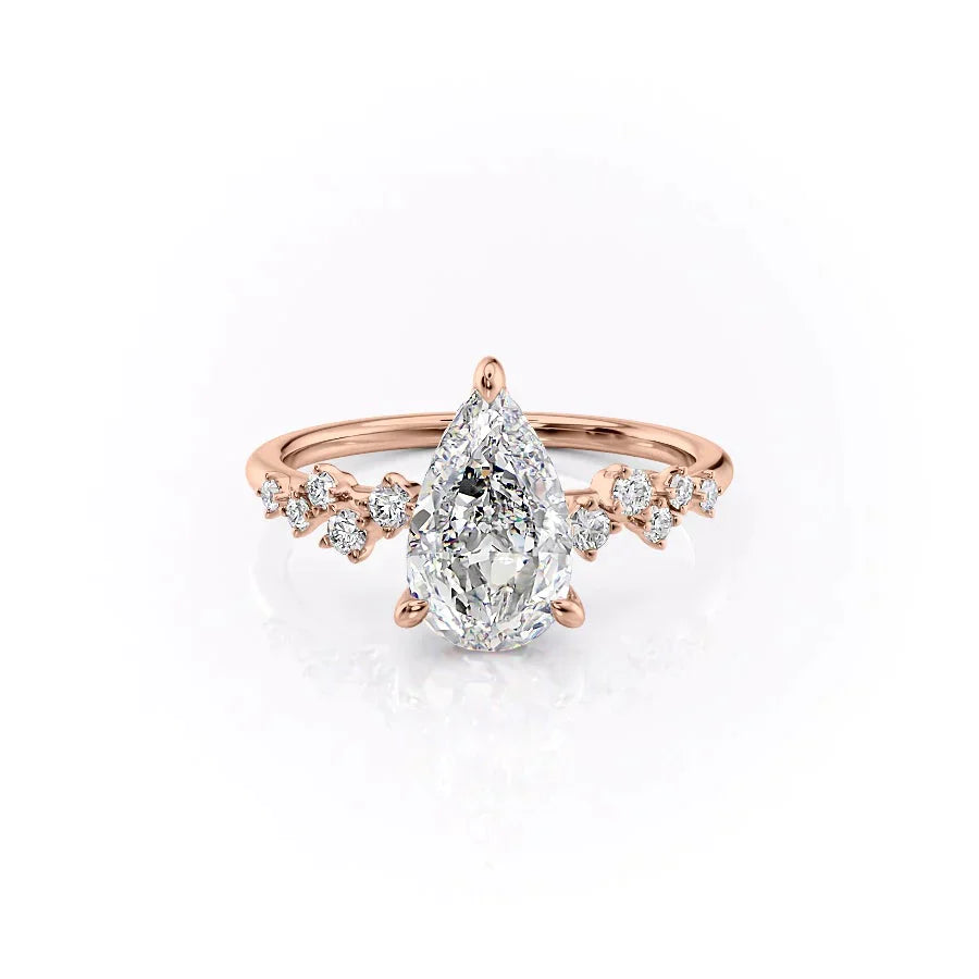 The Mia Set With A 1.5 Carat Pear Lab Diamond